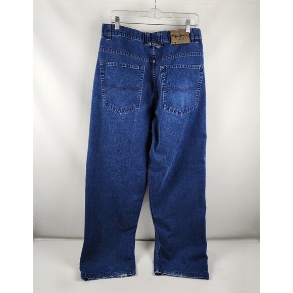 Pepe Jeans Mens 34x32 Blue London Baggy Y2K Skater Denim Jeans - Picture 8 of 13
